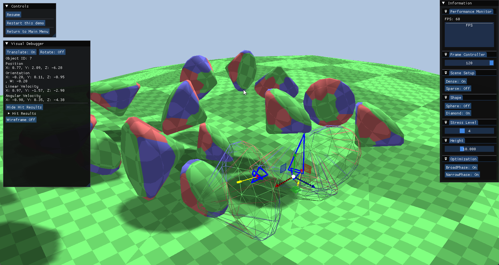 Hit Result Tree UI highlighting the corresponding subtree upon contact point selection