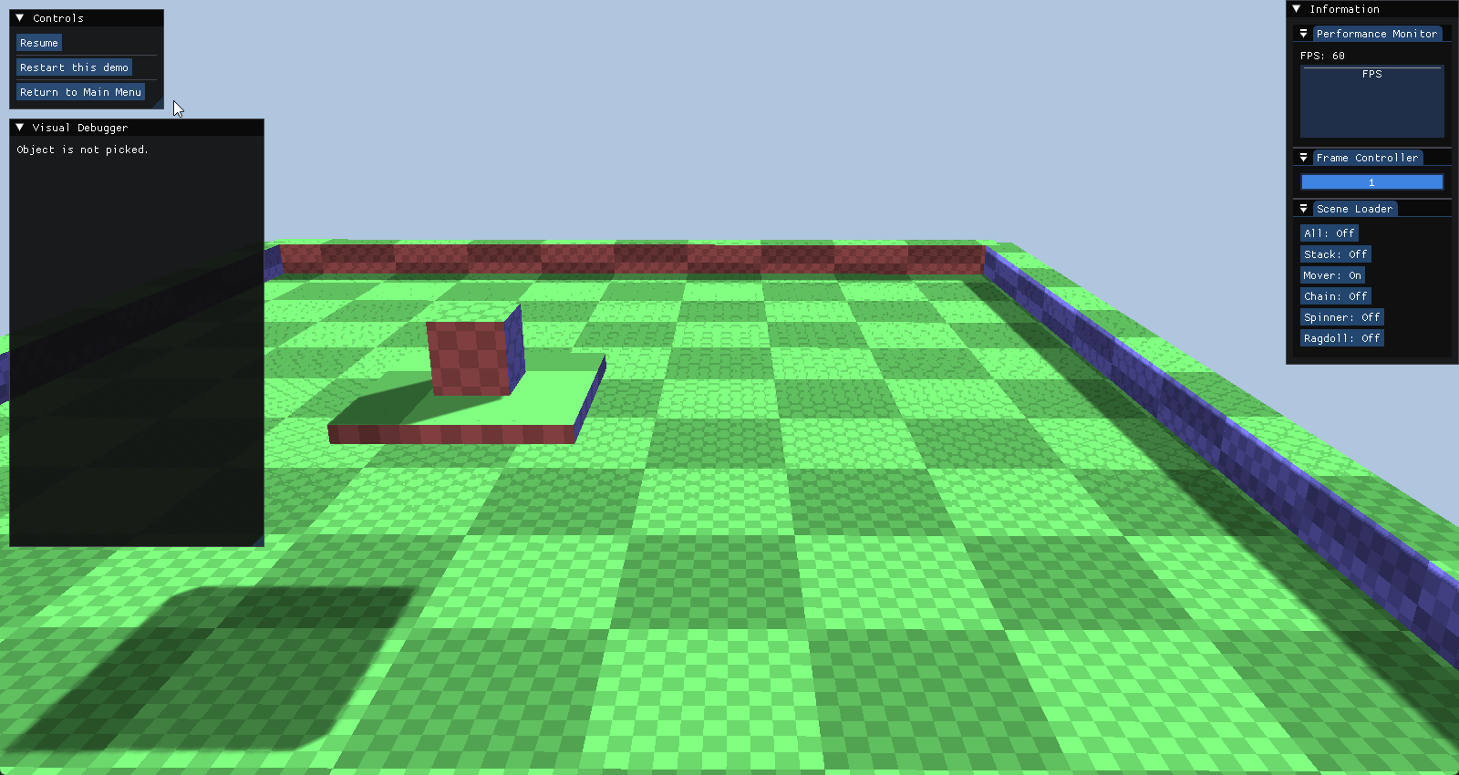 Dynamic objects interacting with a linear kinematic mover