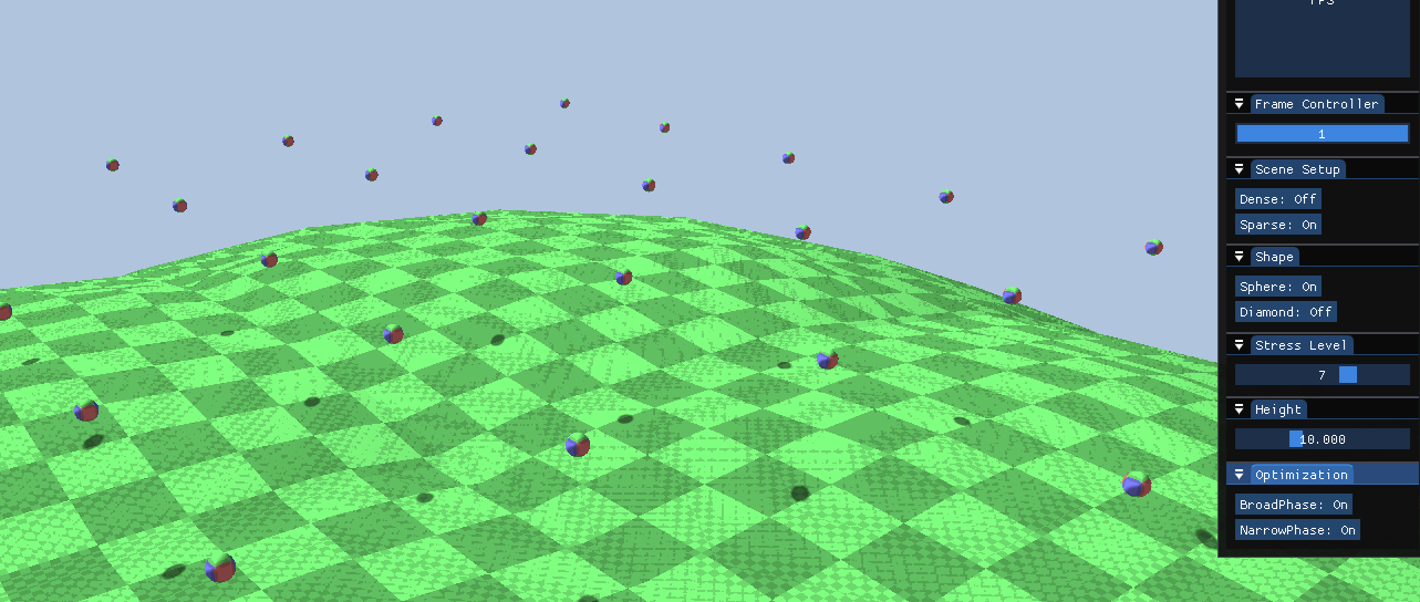 Sparse configuration: Widely distributed objects verifying effective spatial culling